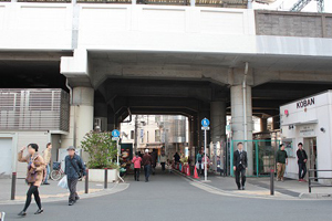 京急線の高架下の写真です